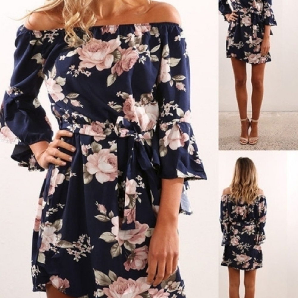 Super Cute Hawaiian Floral Summer Mini Dress